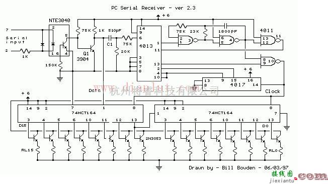 基础电路中的PC机串行口接收电路（57.6K波特率/的TTL及CMOS）  第1张