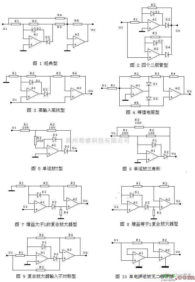 整流单元中的十类精密全波整流电路图  第1张