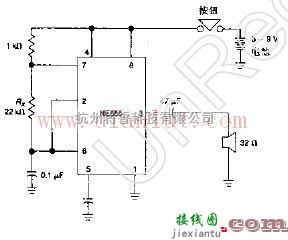 基础电路中的门上电子蜂鸣器电路图  第1张