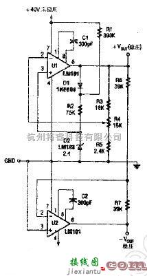 基础电路中的+5V到+35V的跟踪电源图及概念  第1张