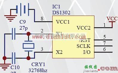 基础电路中的DS1302的引脚功能图及其应用电路  第3张