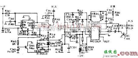 基础电路中的基于CW140H行自动同步电路图  第1张