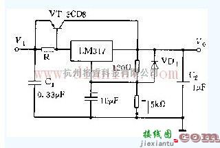 基础电路中的简易LM317扩展电流电路图  第1张