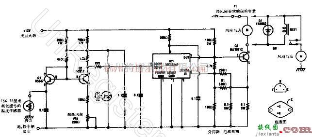 基础电路中的汽车电扇恒温控制开关的电路图  第1张