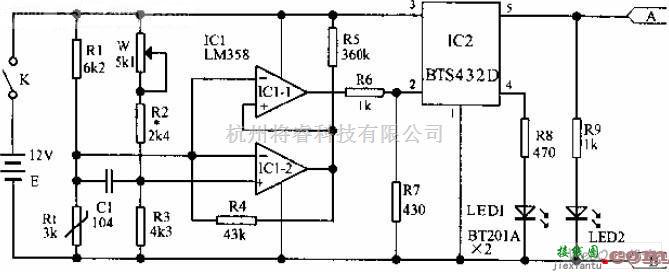 温控电路中的汽车空调电子恒温器原理图  第1张