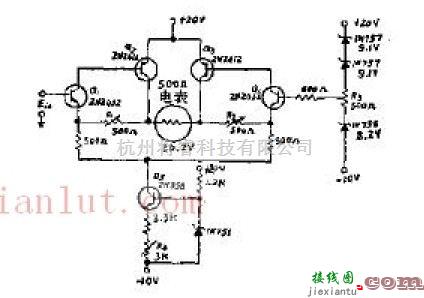 电源电路中的高输入阻抗电表的保护电路原理图  第1张