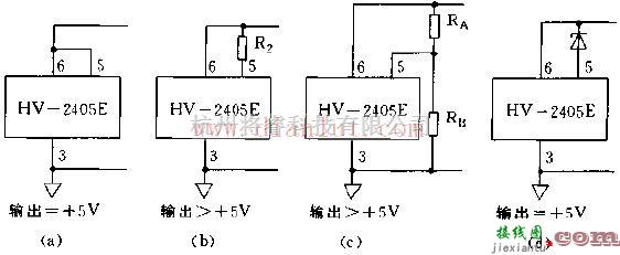 基础电路中的基于HV2405E芯片设计输出电压设定方式电路  第1张