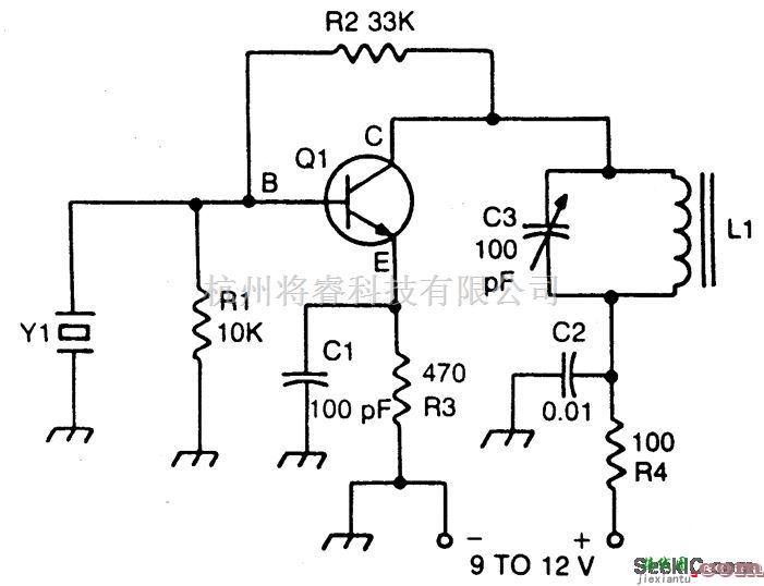 控制电路中的晶体控制晶体管振荡器电路图  第1张