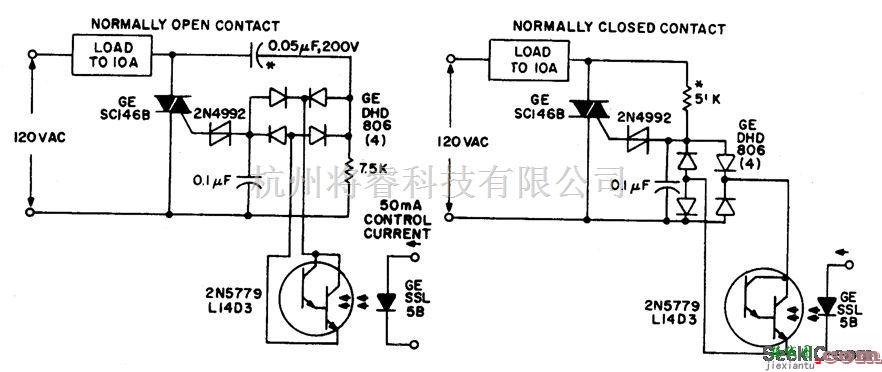 继电器控制中的光隔离的固态功率继电器电路  第1张