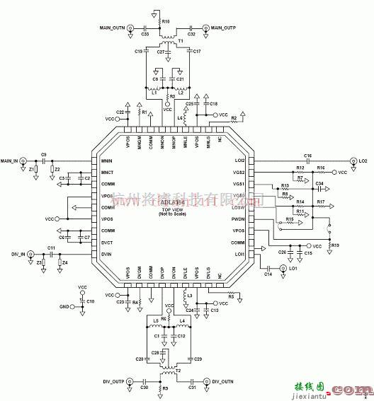 基础电路中的ADL5354评估板电路图  第1张