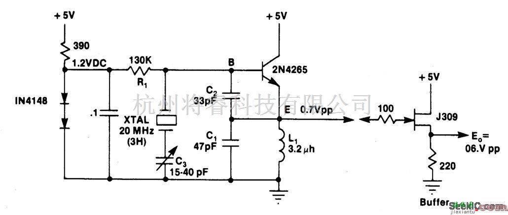 基础电路中的科尔皮兹谐波振荡器电路（100MHz）  第1张