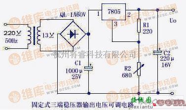 稳压电源中的可调直流稳压电源电路图  第1张