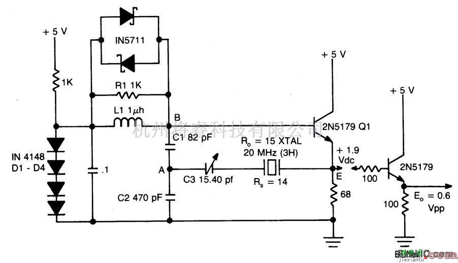 基础电路中的Butler发射器跟随振荡器（20MHz）  第1张