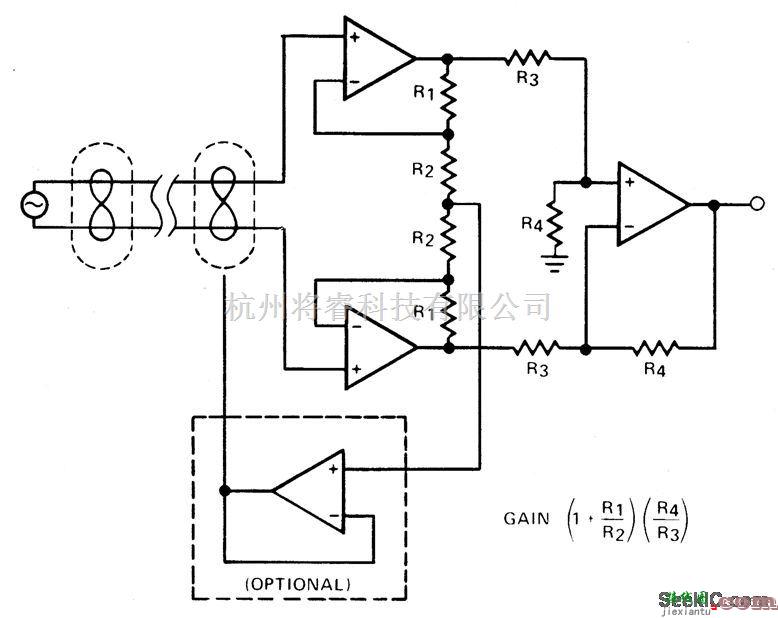 线性放大电路中的测量放大器电路  第1张