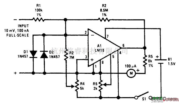 仪表放大器中的1.5V电压的仪表放大器电路  第1张
