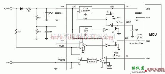 基础电路中的HT71D02/HT71D04应用电路原理图  第1张