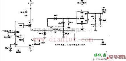 电源电路中的将反向调节器从5V增加12V输出的电路  第1张