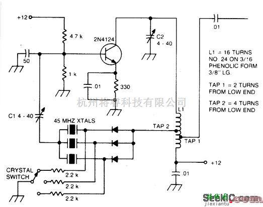 基础电路中的带晶体开关的泛音振荡器电路  第1张