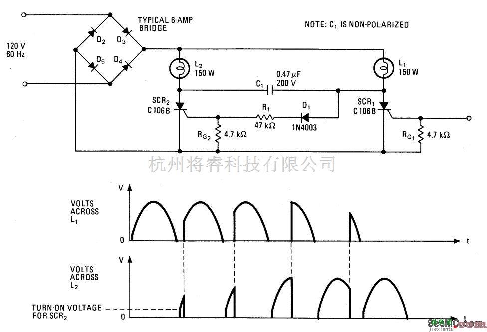 控制电路中的互补型灯光控制电路  第1张