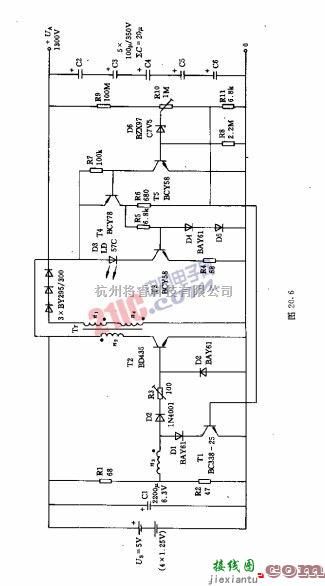 基础电路中的由RC产生控制颖率的电压变换器电路原理图  第1张