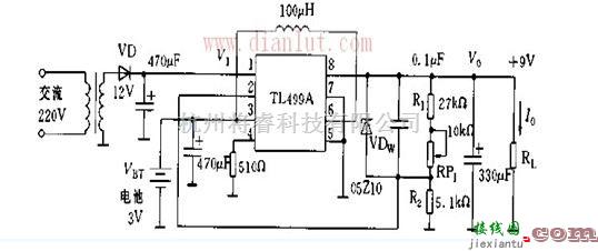 电源电路中的采用TL499A构成的电池后备电源设计  第1张