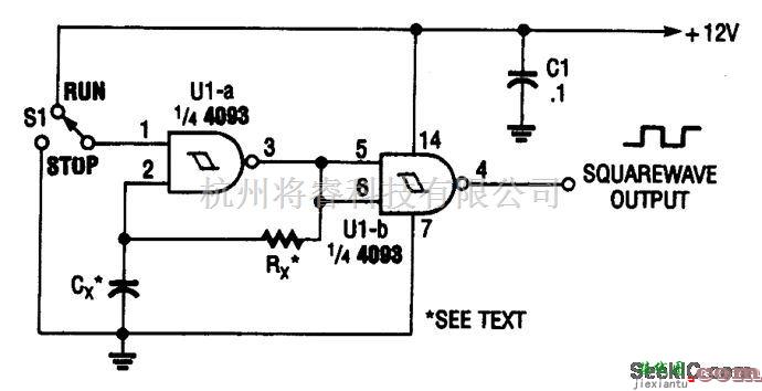 基础电路中的4093 CMOS非稳态振荡电路  第1张