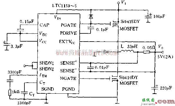基础电路中的基于LTC1159的实用高效稳压电源电路  第1张