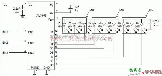 基础电路中的驱动器AL3158应用电路图  第1张