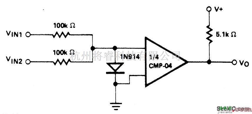 控制电路中的相反极性输入电压比较器电路图  第1张
