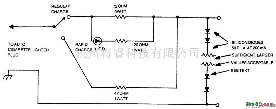 充电电路中的用于镍镉电池组的自动充电器  第1张