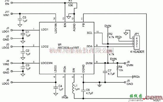 基础电路中的MIC2826评估板电路原理图  第1张