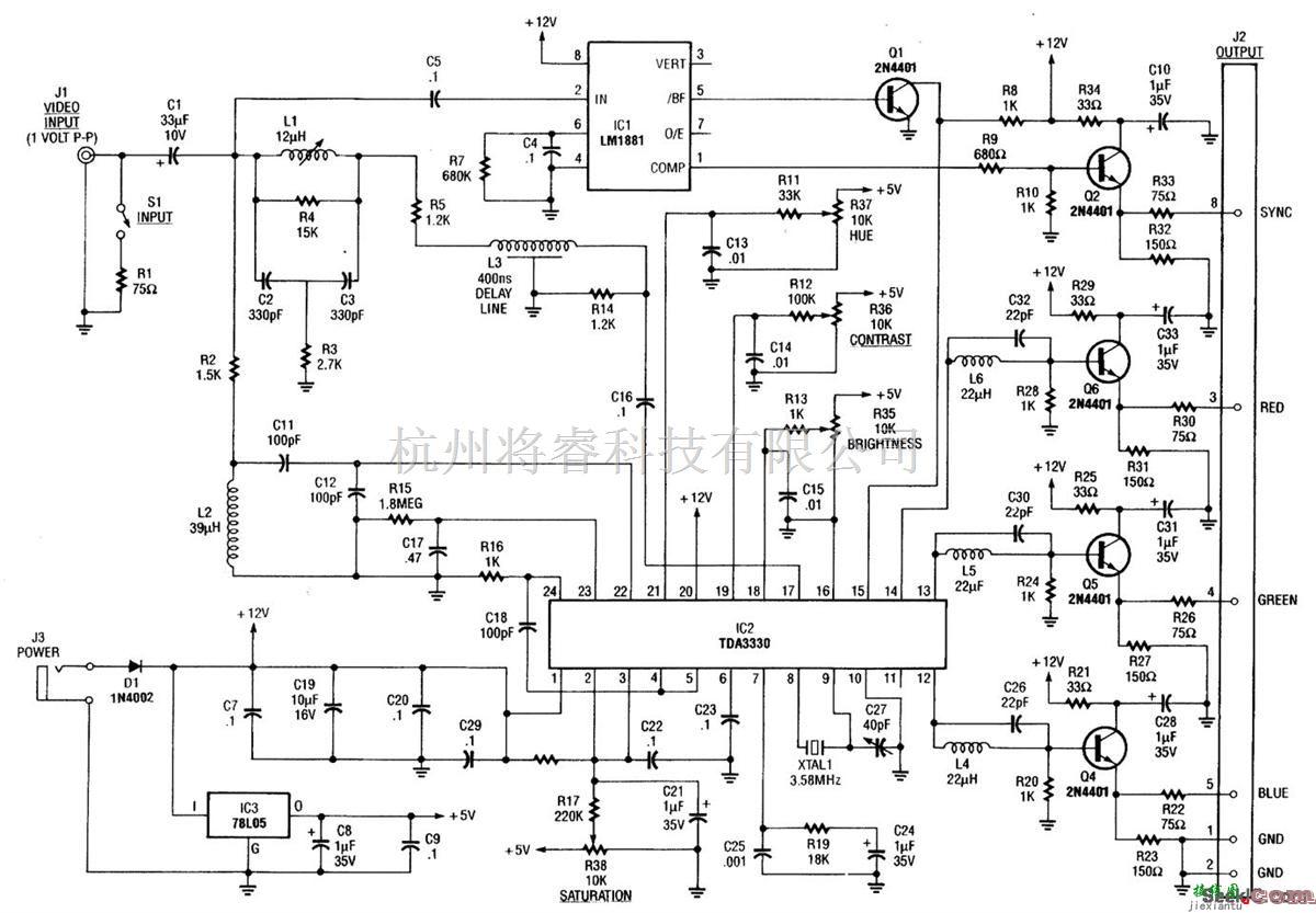 NTSC-RGB转换器电路  第1张