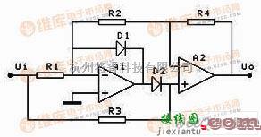 整流单元中的复合放大器输入不对称型全波整流电路  第1张