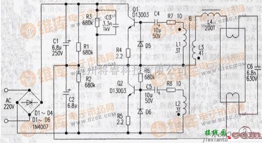 电源电路中的电子镇流器荧光灯电路  第2张