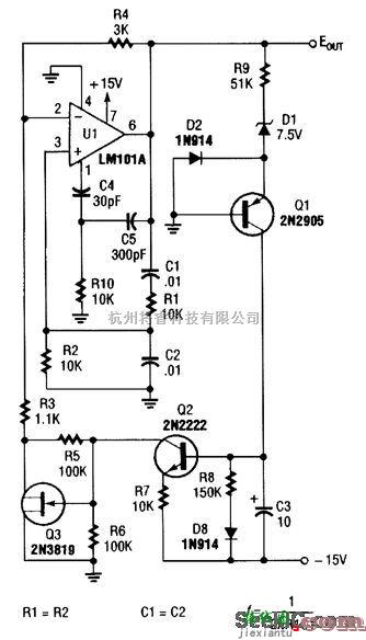 音频电路中的文氏电桥音频振荡电路  第1张