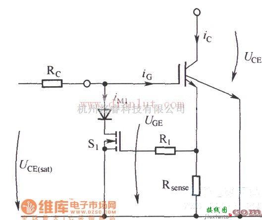 电源电路中的通过降低IGBT栅极-发射极电压来限制短路的电流电路  第1张