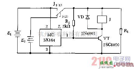 电源电路中的MC164备用电源控制电路图  第1张