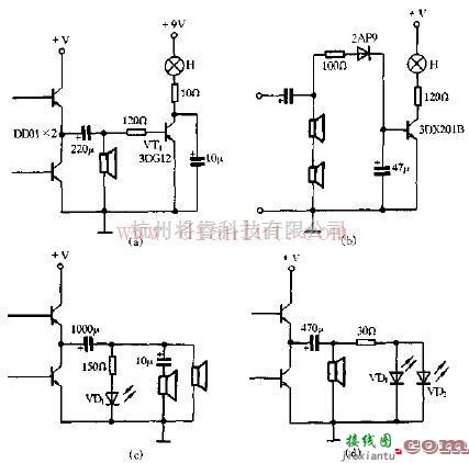 电源电路中的四类输出电平指示电路图  第1张