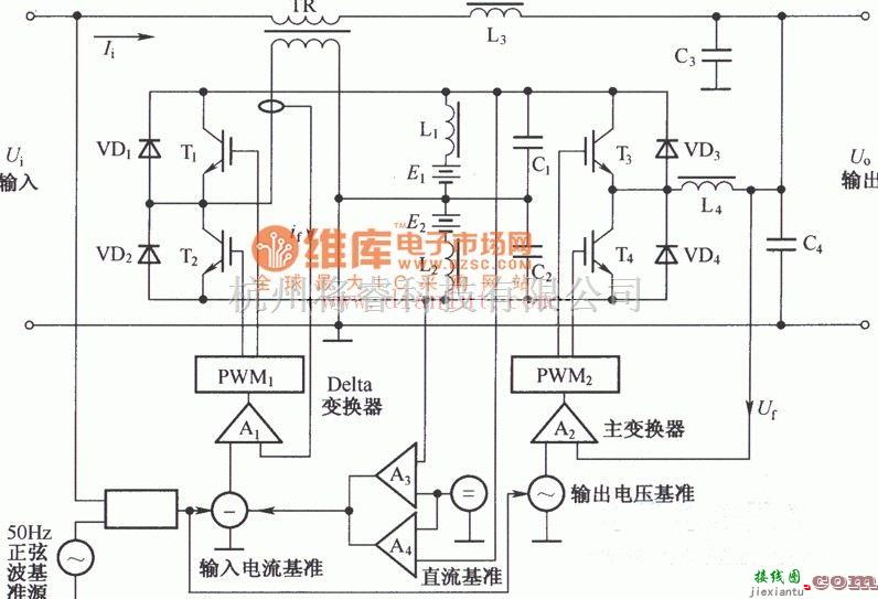 电源电路中的Delta变换型UPS简化电路原理图  第1张