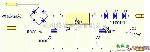 电源电路中的输出3V电压的集成稳压电源电路图  第1张