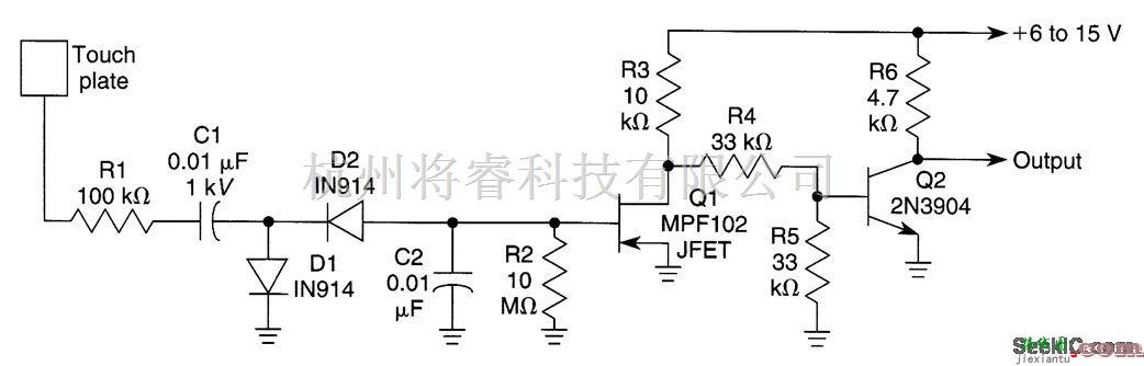 开关电路中的简易接触开关  第1张