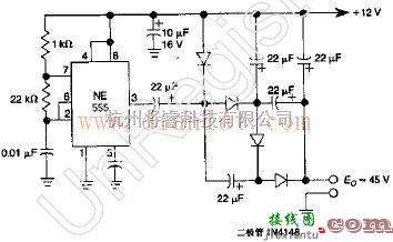 电源电路中的基于NE555的低功率直流四倍压电路  第1张