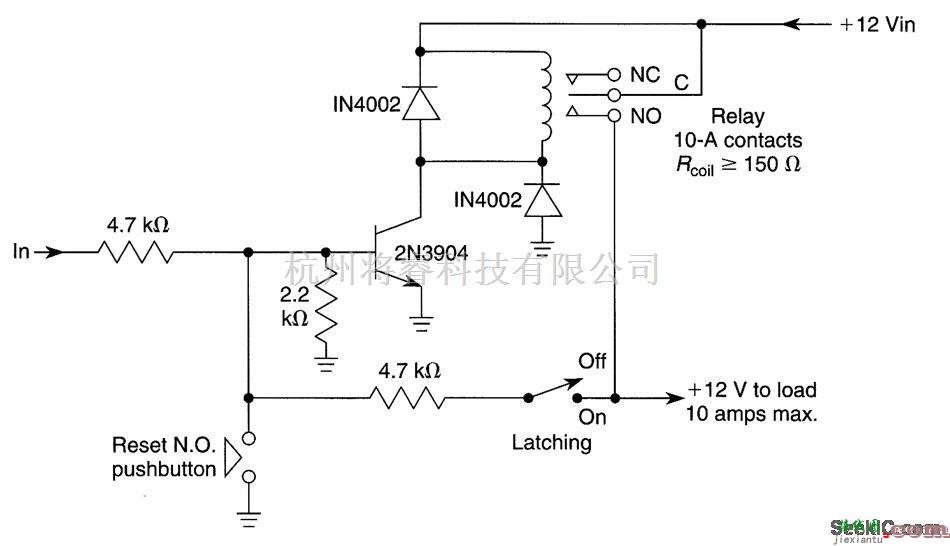 控制电路中的用于12V负载电路的闭锁继电器驱动电路  第1张