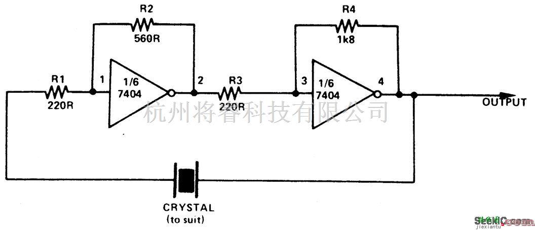 基础电路中的简易TTL晶体振荡器电路  第1张