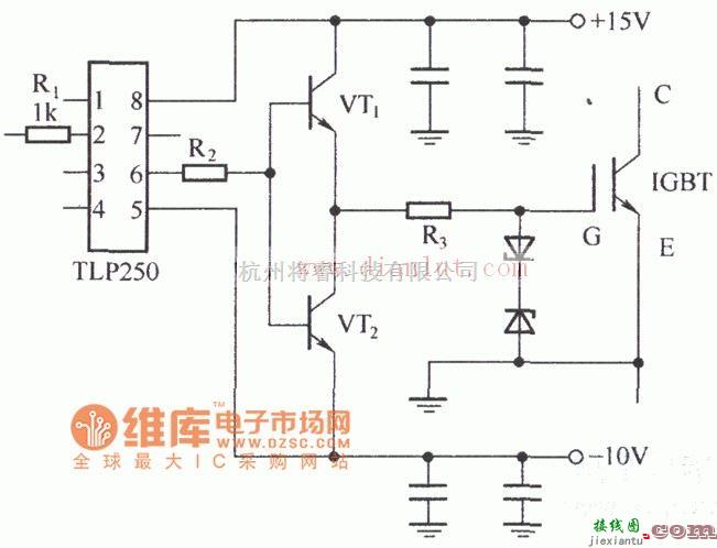 电源电路中的由集成电路TLP250构成的电路原理图  第1张