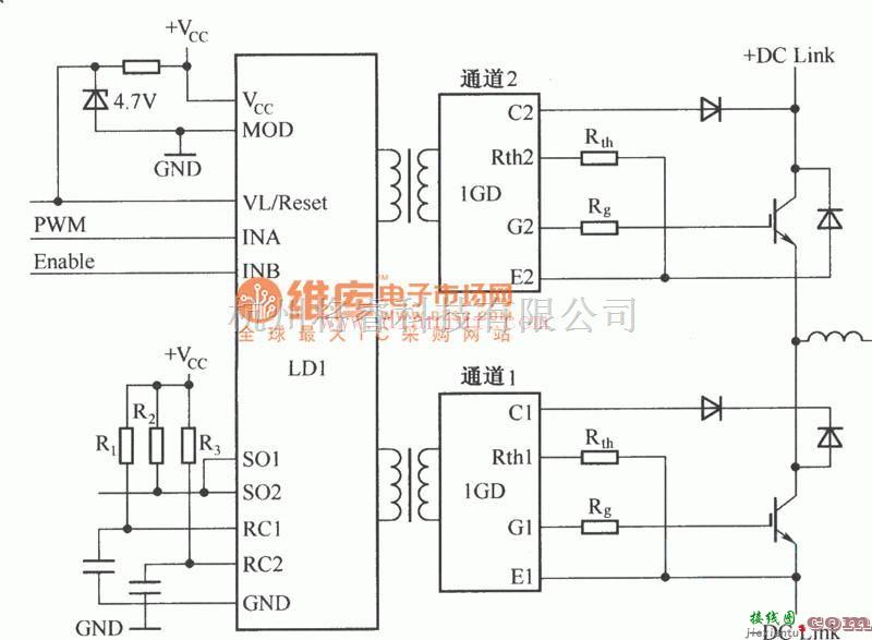 电源电路中的采用SCALE驱动器构成的半桥接线电路  第1张