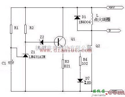 基础电路中的用LM431设计的延时开关工作电路  第1张