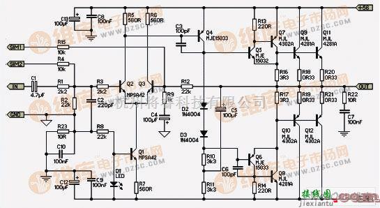 音频处理中的300W音频功率放大器电路  第1张