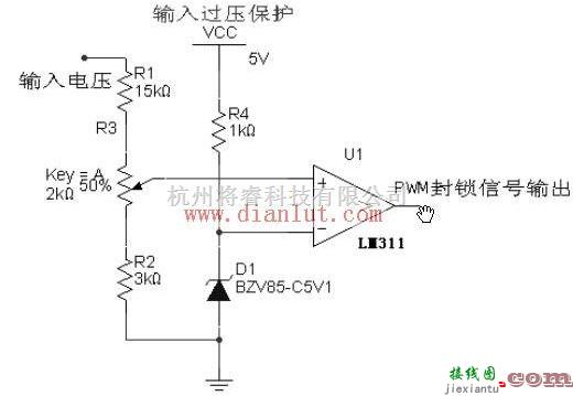 电源电路中的输入过压保护电路原理图  第1张