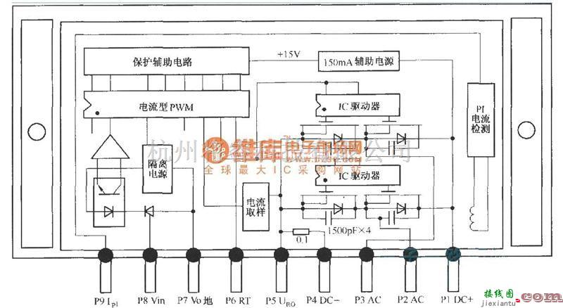 电源电路中的介绍IPM智能功率模块的内部原理图电路  第1张